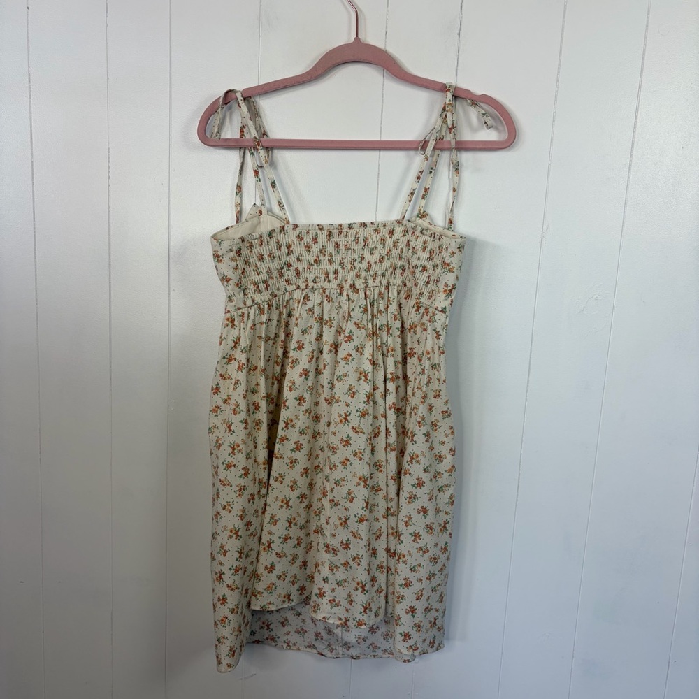 Evolutionary Floral Summer Mini Sundress Bow Dress Boho Cottagecore size medium - Picture 9 of 13